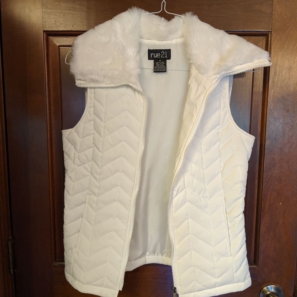 White quilted vest